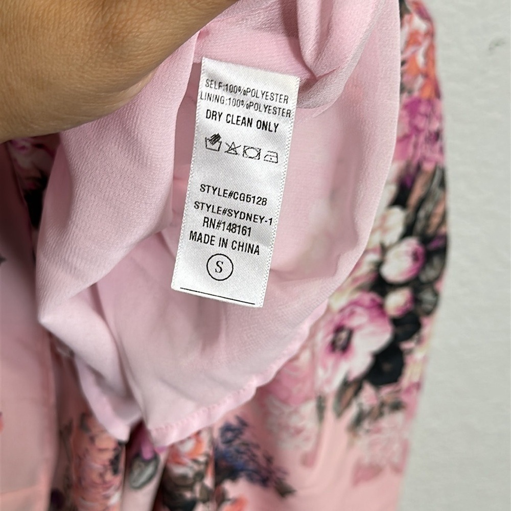 Buddy Love Cottagecore Puff Sleeve Pink Floral Maxi Long Dress Size Small NWT - Picture 10 of 12
